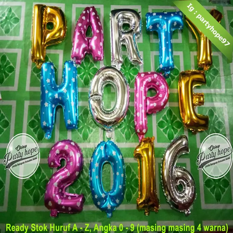 Balon Foil Huruf Angka