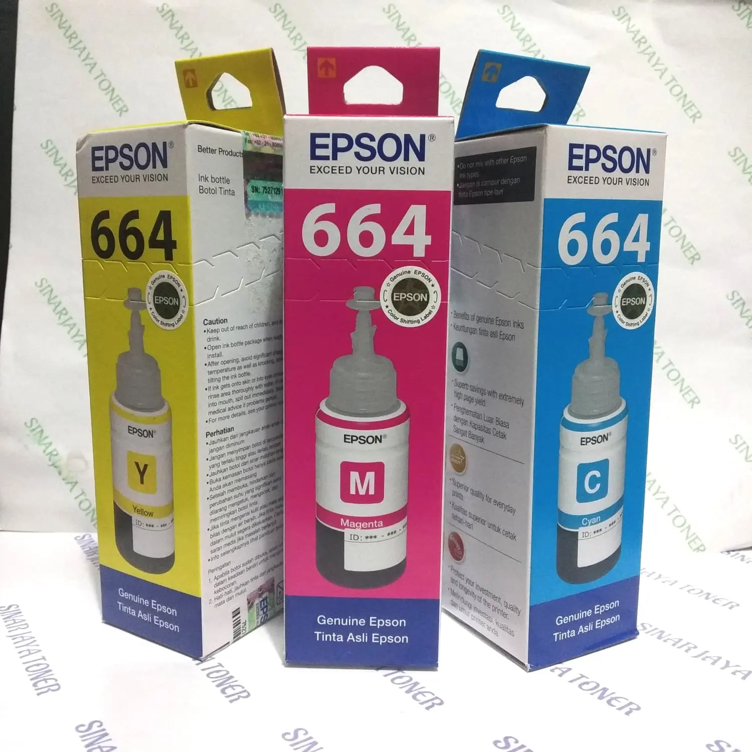 TINTA EPSON 664 (M,C,Y) COLOUR ORIGINAL