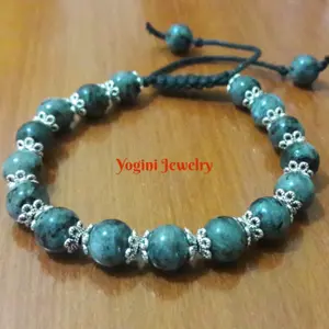 Yogini Jewelry Gelang Shambala Batu Alam Labradorite / Labrador Natural 8mm