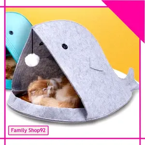 Nest mat kasur anjing kucing tempat tidur cat dog model ikan + mainan