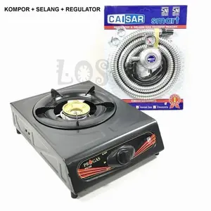 Kompor Gas 1 Tungku Progas + selang + regulator meter Caisar Sni