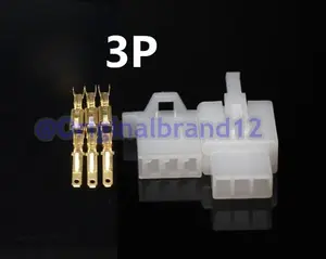 Socket 3 pin Kecil + Skun / Soket Motor / Konektor /Kabel Motor