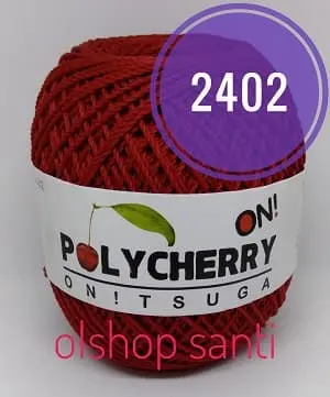 Benang Rajut POLYCHERRY Onitsuga warna MERAH (2402) 1