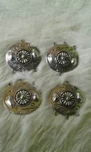 Charm / Liontin Anting Bahan Besi Isi 4 Motif Bulat Lampion