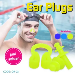 KARET EAR PLUG RENANG PELINDUNG HIDUNG TELINGA SAAT RENANG - OR-03