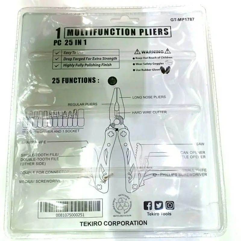 Tang MultiFungsi 25 In 1 / MultiFunction Pliers 25 In 1 Tekiro 1