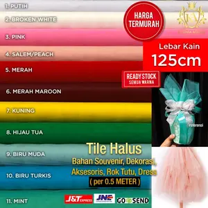 Kain Tile / Tulle HALUS SOUVENIR,DEKORASI,AKSESORIS per0.5METER MURAH