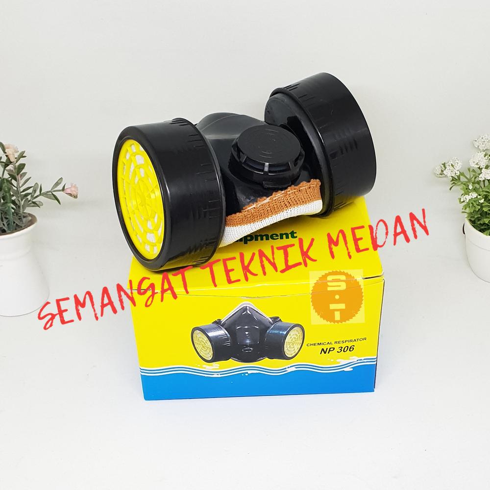 NP306 MASKER OBAT DOUBLE ANTI POLUSI CHEMICAL KIMIA RESPIRATOR NP 306