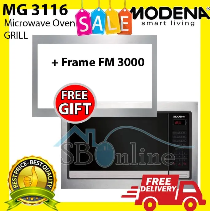 Paket Microwave Oven dan Grill Modena DESTRO MG 3116 dan Frame FM 3000