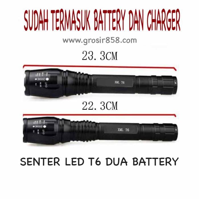 Gambar senter police swat T6 / senter police 2 baterai 128.000 watt dari jenshoper Kota Administrasi Jakarta Utara Tokopedia