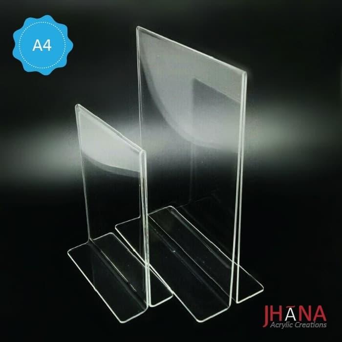 Gambar Acrylic Tentcard / akrilik tempat nomor meja Ukuran A4 T murah dari Jhana Acrylic Creations Kab. Tangerang Tokopedia