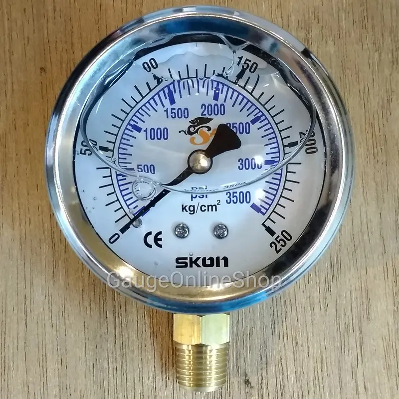 Pressure Gauge Model Raket 2 1/2" (60 mm) x 250 Kg/cm2 SKON 0