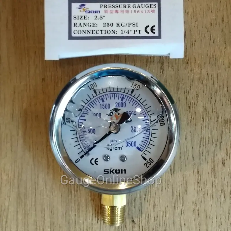 Pressure Gauge Model Raket 2 1/2" (60 mm) x 250 Kg/cm2 SKON 1