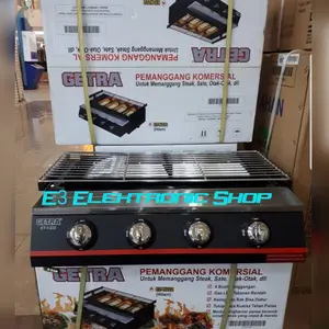 Alat Panggang Gas 4 Tungku Getra ET-K222 / BBQ Gas Burner / Otak-otak