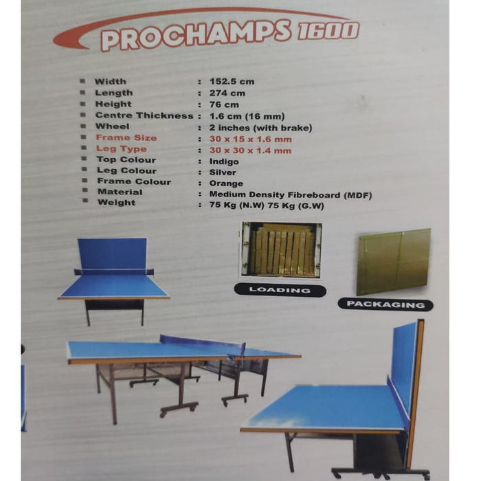 Gambar PROCHAMPS 1600 MEJA PING PONG ORIGINAL dari PROCHAMPION Kota Administrasi Jakarta Barat Tokopedia