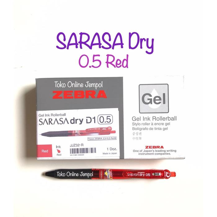 Gambar Sarasa DRY Merah 0.5 JJZ32-R DRYJELL pulpen pena pen Gel Ink ATK0826SR - Solid dari Toko Online Jempol Kota Administrasi Jakarta Pusat Tokopedia