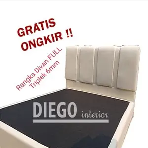 Divan dipan sandaran salur tempat tidur untuk kasur dan matras 120x200