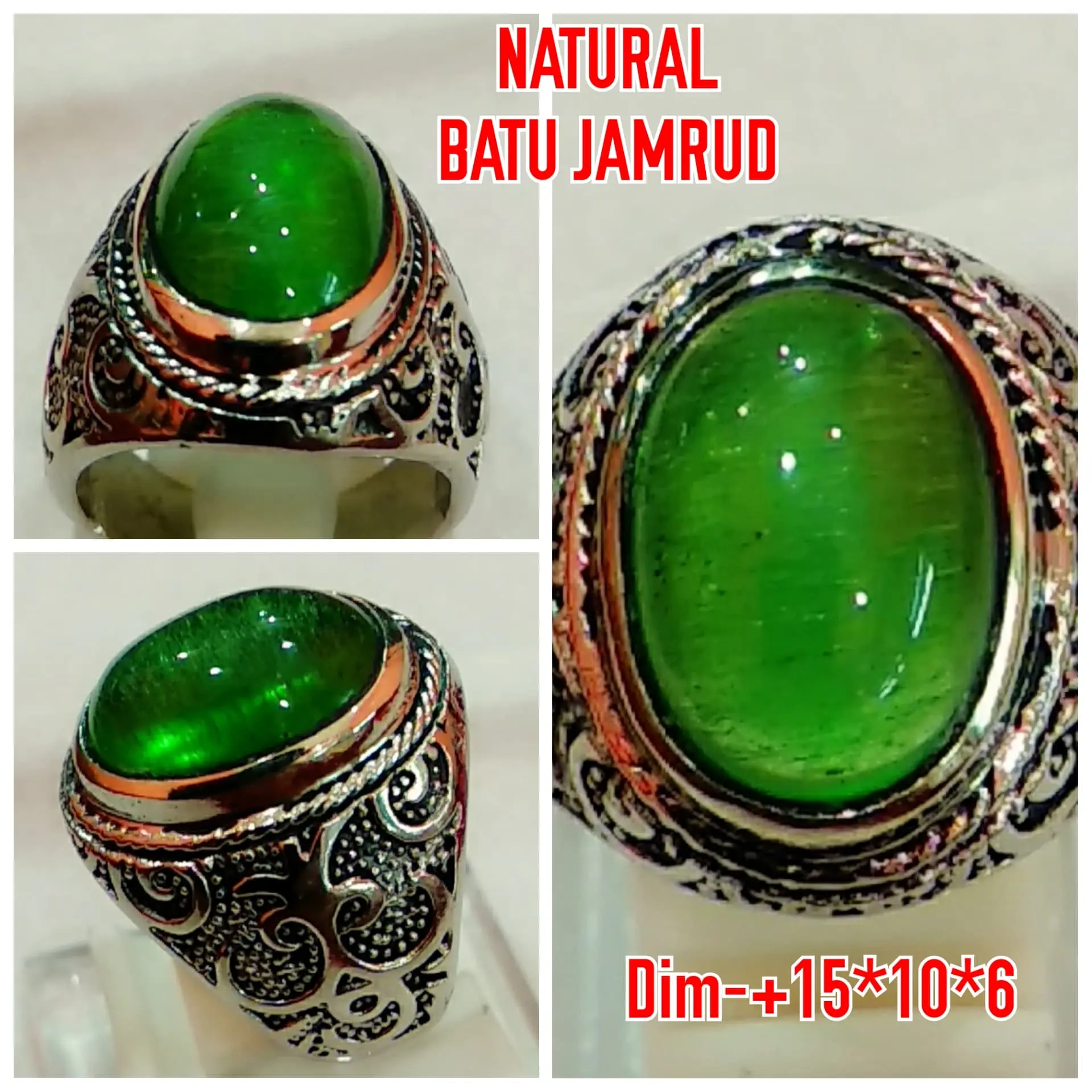 NATURAL BATU PERMATA JAMRUD JAMINAN ASLI NATURAL B6