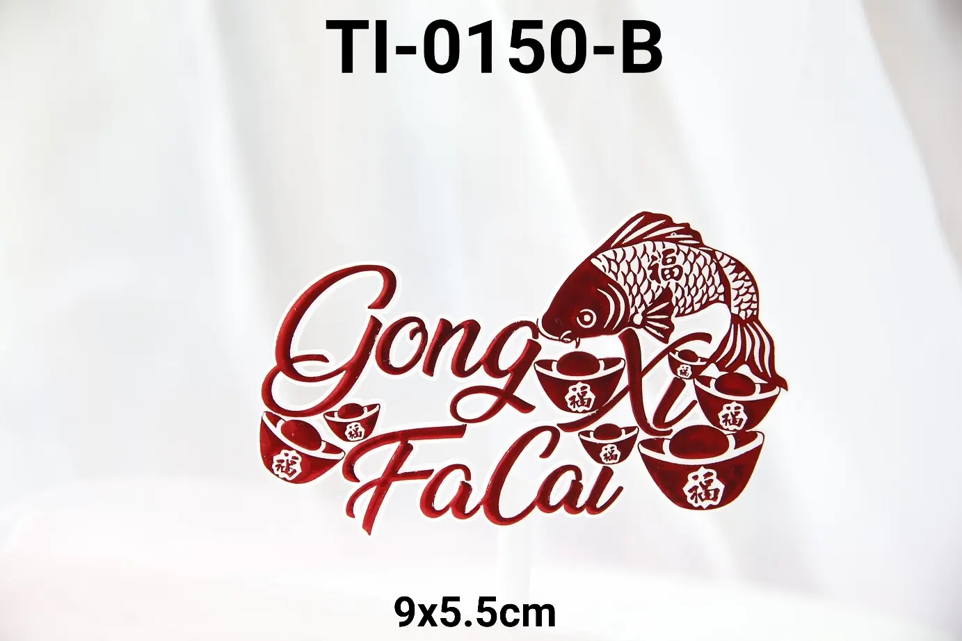 TI-0150-B Cake Topper Tulisan Imlek Sincia Chinese New Year Merah