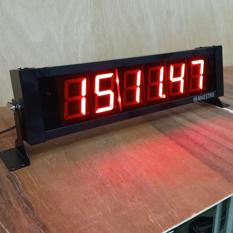Jam Digital, Stop Watch, Down Timer 2.3 inch 6 digit Merah + Tombol 1
