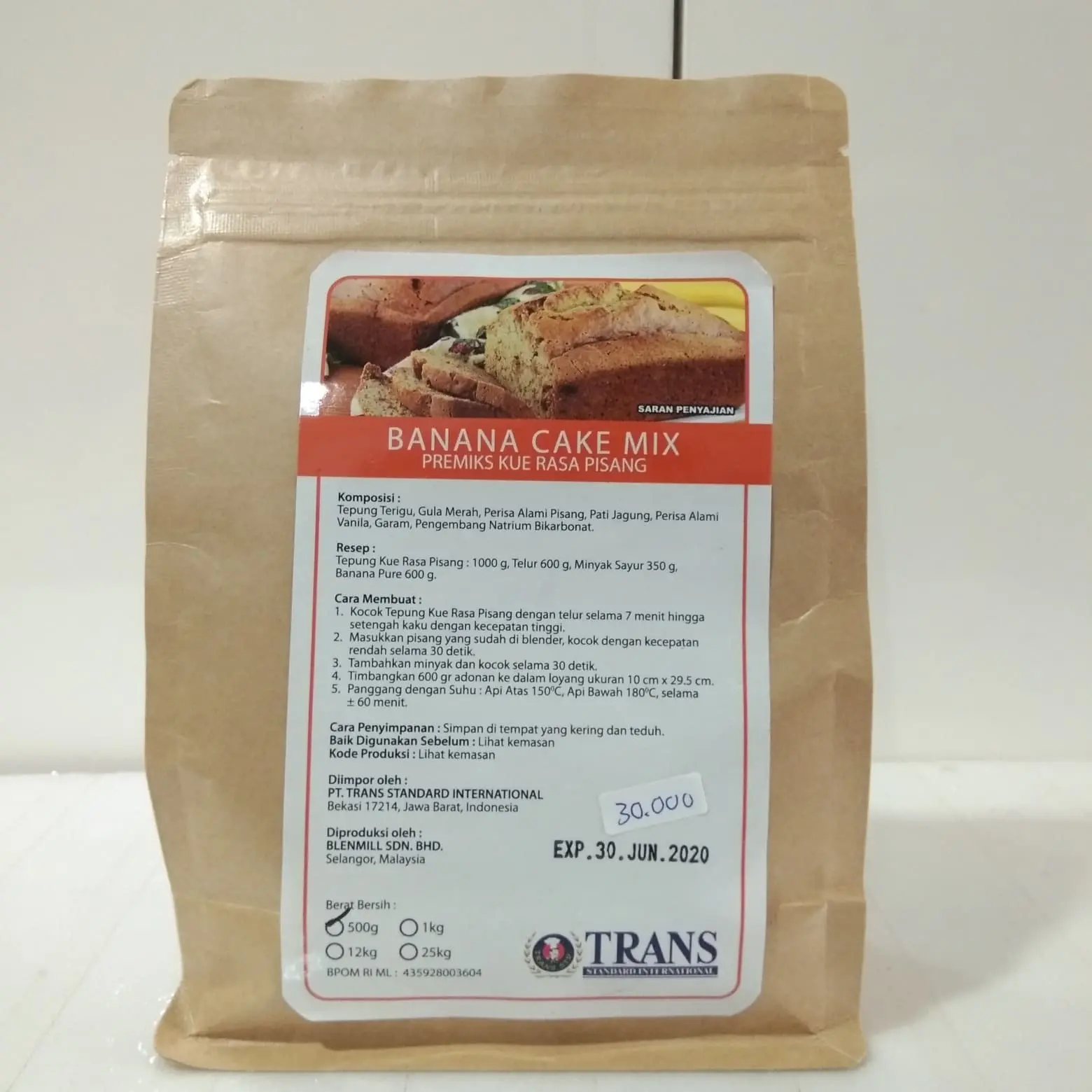 Premix Kue Trans Banana Cake 500 gram