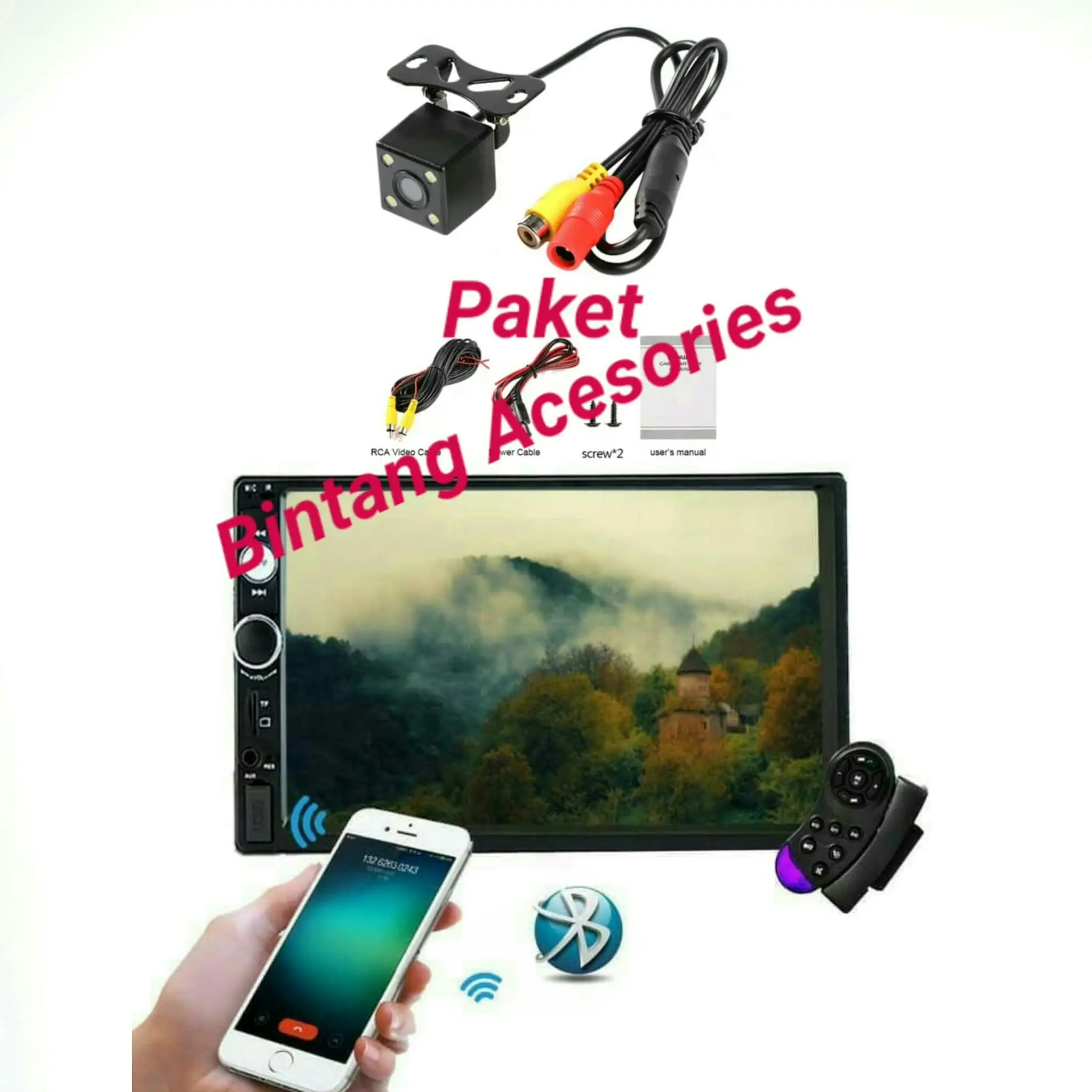 Head Unit Double Din Dan Camera Mundur Mobil RUSH TERIOS With Android