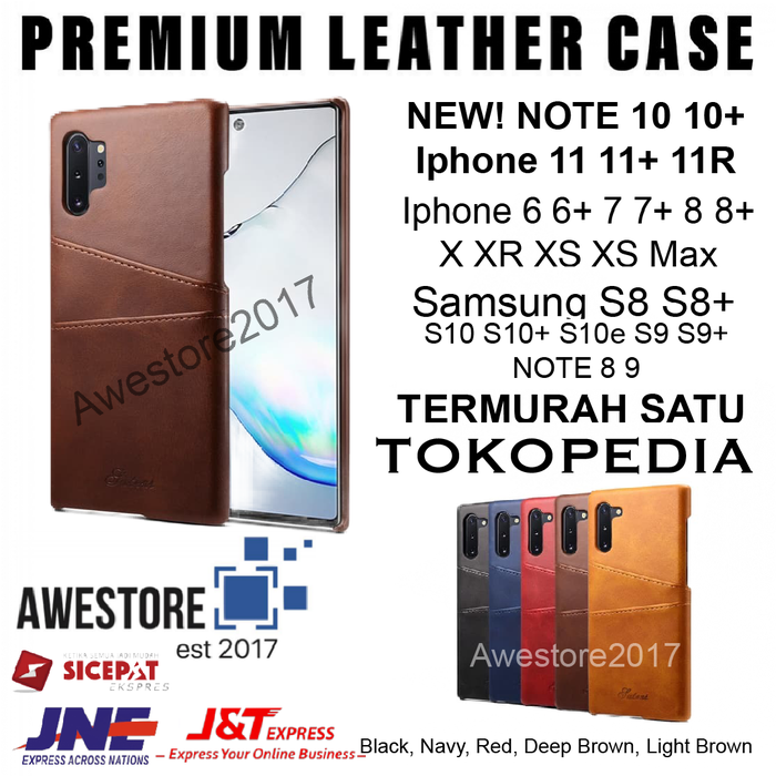 Gambar Leather Case Card Casing Kulit S10 S10+ S10e Lite S9 S9+ Note 8 9 Plus dari Awestore2017 Kota Tangerang Tokopedia