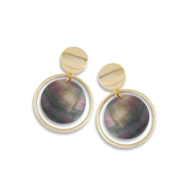 LRC Anting Tusuk Fashion Gold Natural Color Shell Alloy Ring F58642