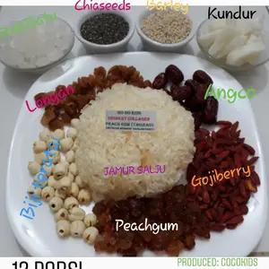 Peachgum Super Komplit 500 gram isi 10 Bahan. Makanan Sehat. Desssert. Paket Tao jiao