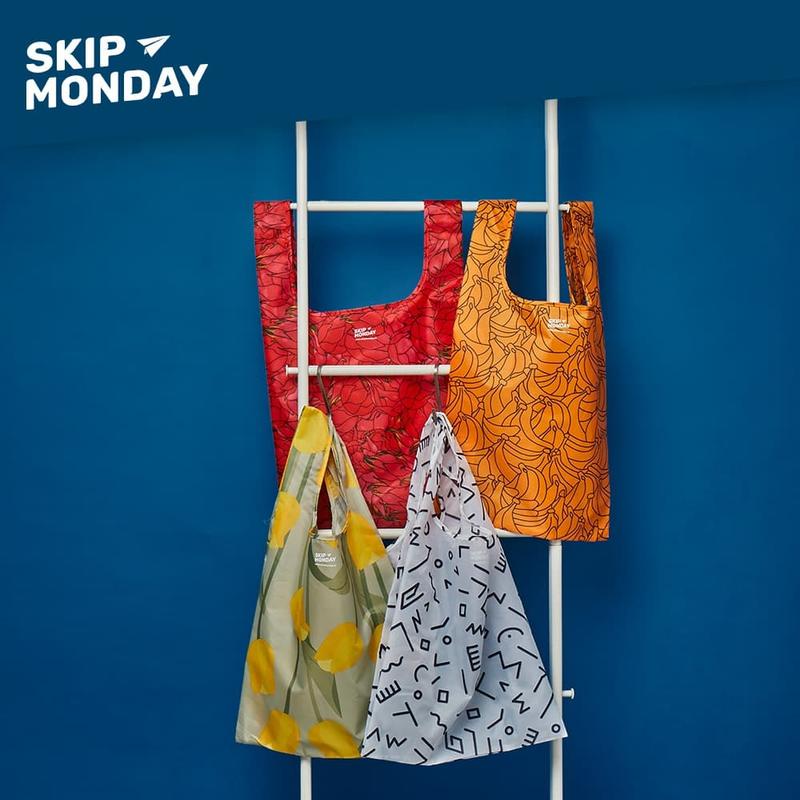 Skip Monday Shopping Bag | Memphis Road- Tas Belanja Lipat Polyester 0