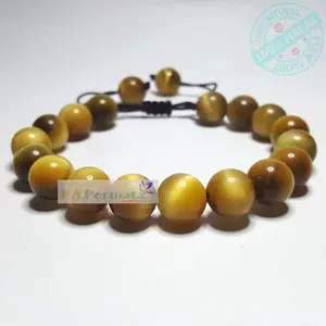Gelang Batu Tiger Eye TigerEye Honey Colour,Gelang Pria Natural Stone