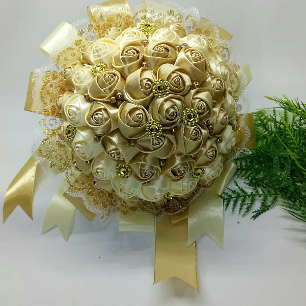 HAND BUCKET KL0304 PITA SATIN - BUKET BUNGA TANGAN PENGANTIN - BOUQUET