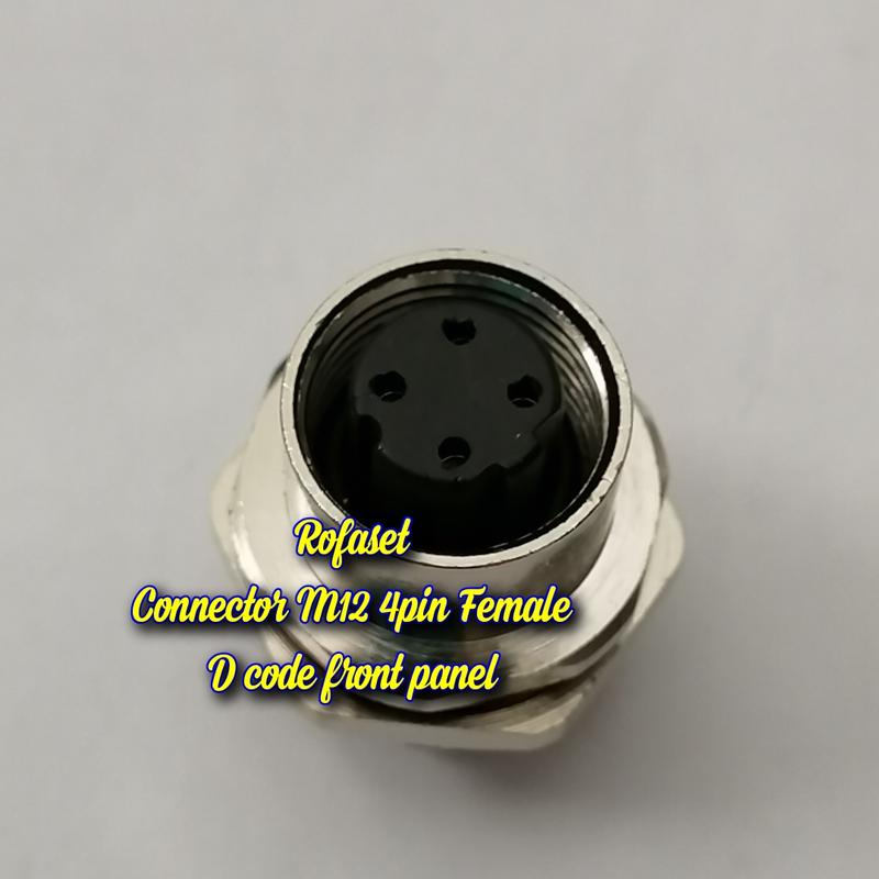 D Code Female Connector Connector M12 4pin Female D code front panel - Shop | Tokopedia