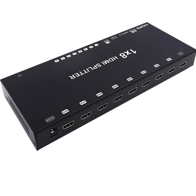 SPLITTER HDMI V 2.0 1X8 4K (Support Extend Display) - Hitam