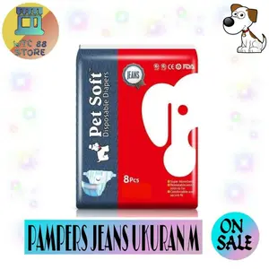 POPOK ANJING PET SOFT DIAPERS SIZE M ISI 8 PCS - PAMPERS JEANS