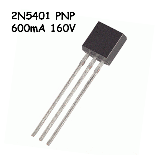 Lot De 5 Transistors 2N5401 PNP - 160V 600mA 350mW, Boîtier TO92, Neufs