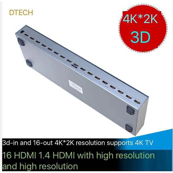 HDMI Splitter 1x16 AWG26 4K*2K Support Mode Extend Display
