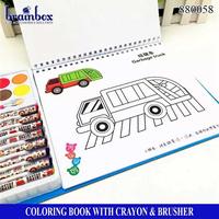 Gambar Buku Mewarnai Coloring Book with Crayon and Brusher - Nomor 1 dari Brainbox Car and Home Kota Batam 5 Tokopedia
