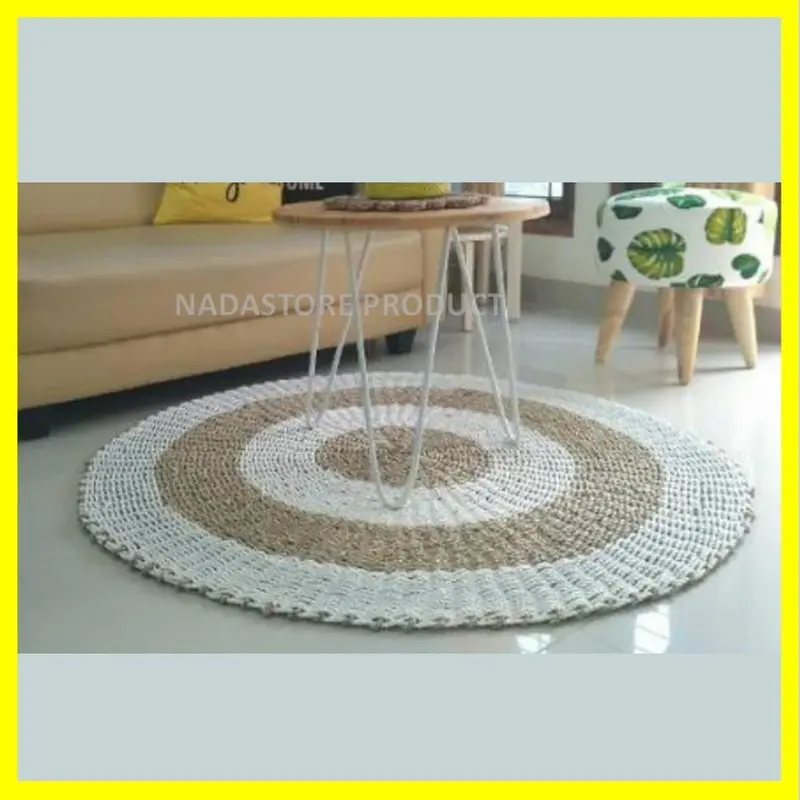 karpet bulat / karpet seagrass / rug / tikar naturalan anyaman 1
