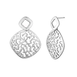 LRC Anting Tusuk Fashion Silver Christmas Natural Stone Metal F97124