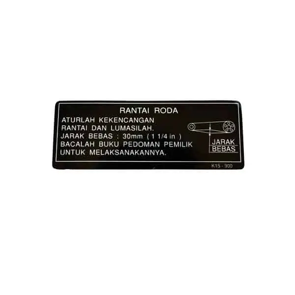 Sticker (Label Drive Chain) - CB150 StreetFire K45G, CBR250RR K64 0