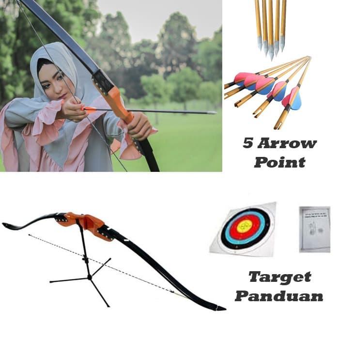 Gambar Paket Busur Panah Anak dan Pemula + 5 Anak Panah Point + Target dari Hobies Sport Kota Banjar Tokopedia