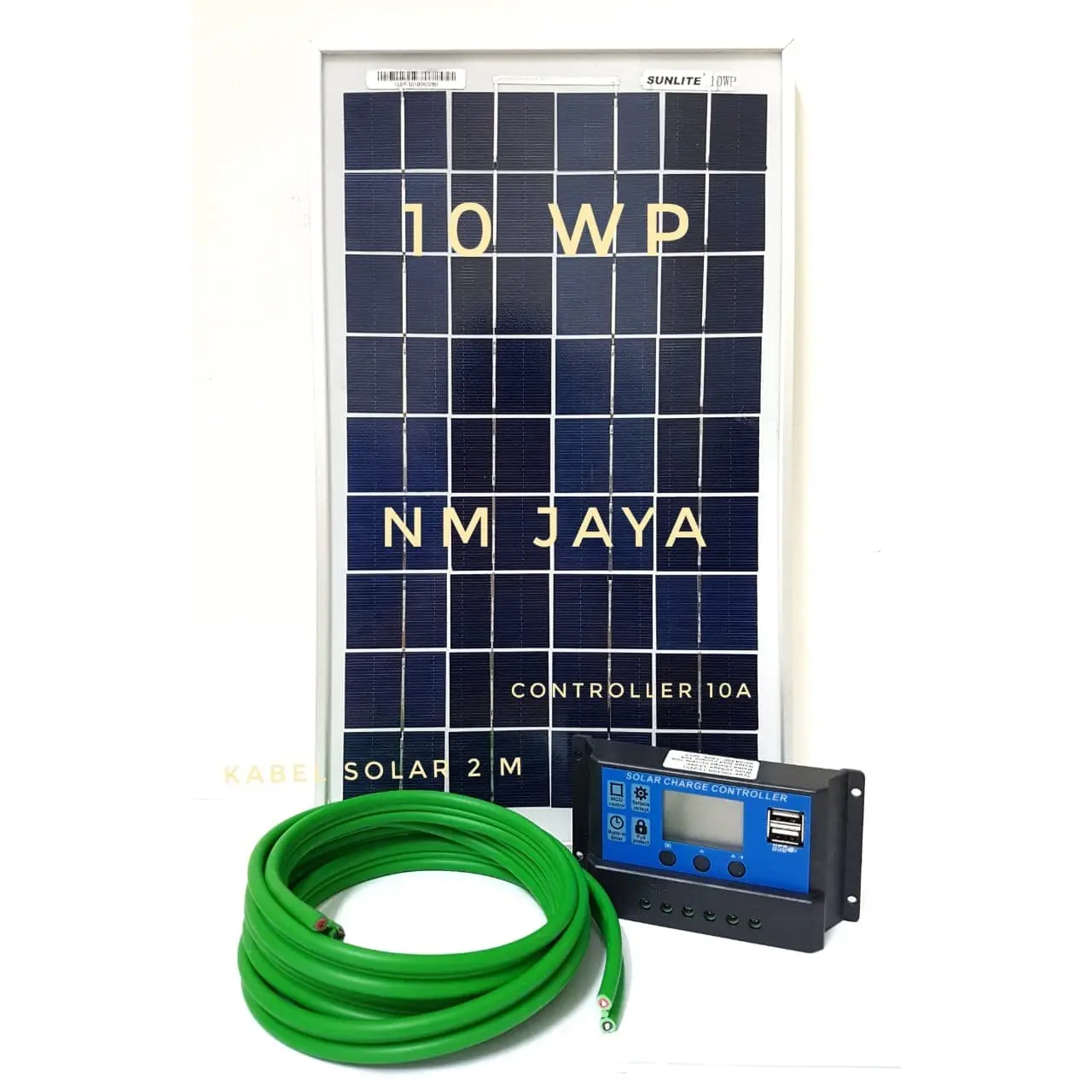 Paket Hemat Solar Panel 10WP 10 W, Solar Controller 10A & Kabel 2 Mtr
