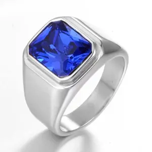 Cincin Batu Pria King Saphire Blue