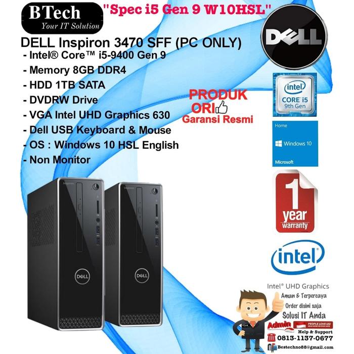 Jual DELL Inspiron 3470 SFF Core i5-9400/8GB/1TB/DVDRW/WIN10HSL PC