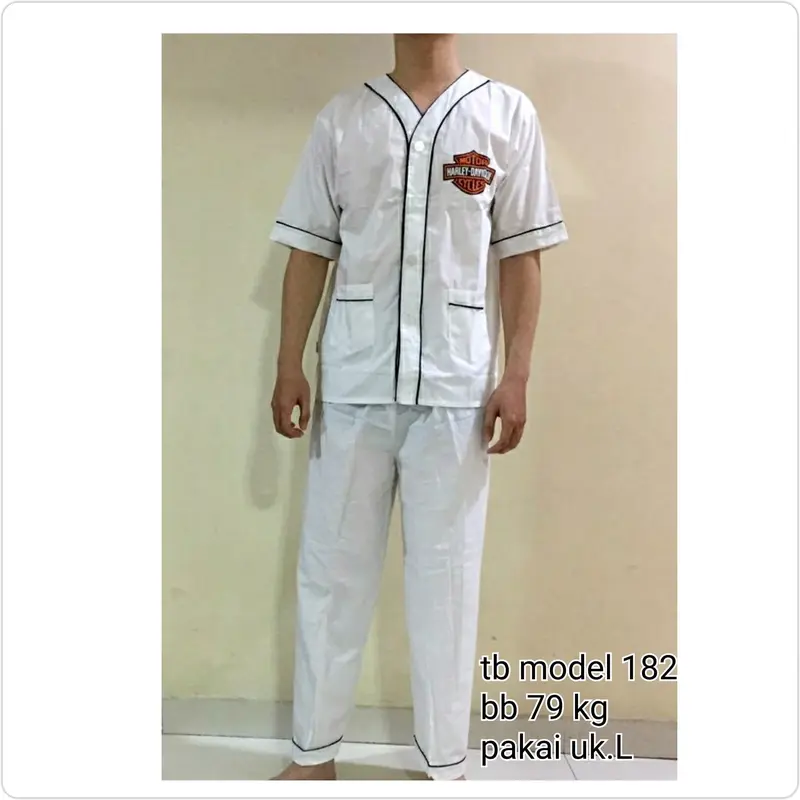 piyama katun tangan pendek 0