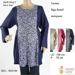 Farista – Baju hamil menyusui panjang “Venice” kerja bunga