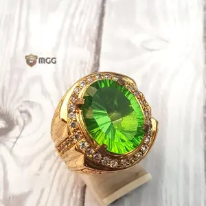 BATU CINCIN NATURAL GREEN MOLDAVITE OCTAGON