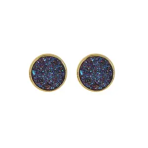 LRC Anting Tusuk Fashion Color Copper Natural Stone Round F78558