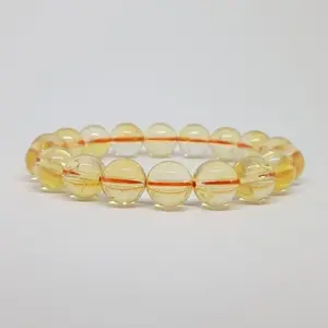 Gelang Batu Permata Citrine Quartz Natural Stone 100%